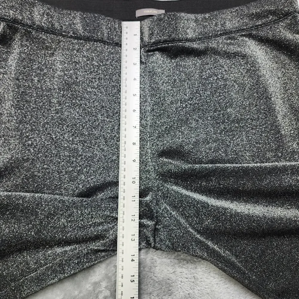 Maurices Pants Womens XXL SHORT Silver Metallic Sparkle High Rise Wide Leg Flare